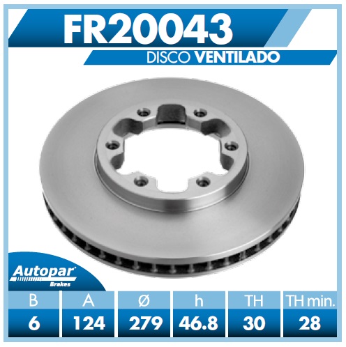DISCO DE FRENO VENTILADO AUTOPAR 